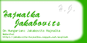 hajnalka jakabovits business card